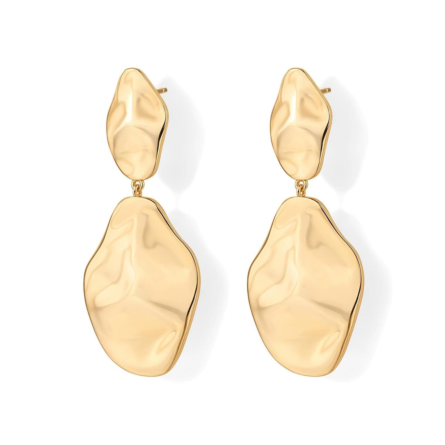 Chunky Gold Statement Earrings for Women, Starfish and Shell Drop Dangle Jewelry, Hypoallergenic Beach Vacation Accessories, Trendy Gold Chunky Earrings.