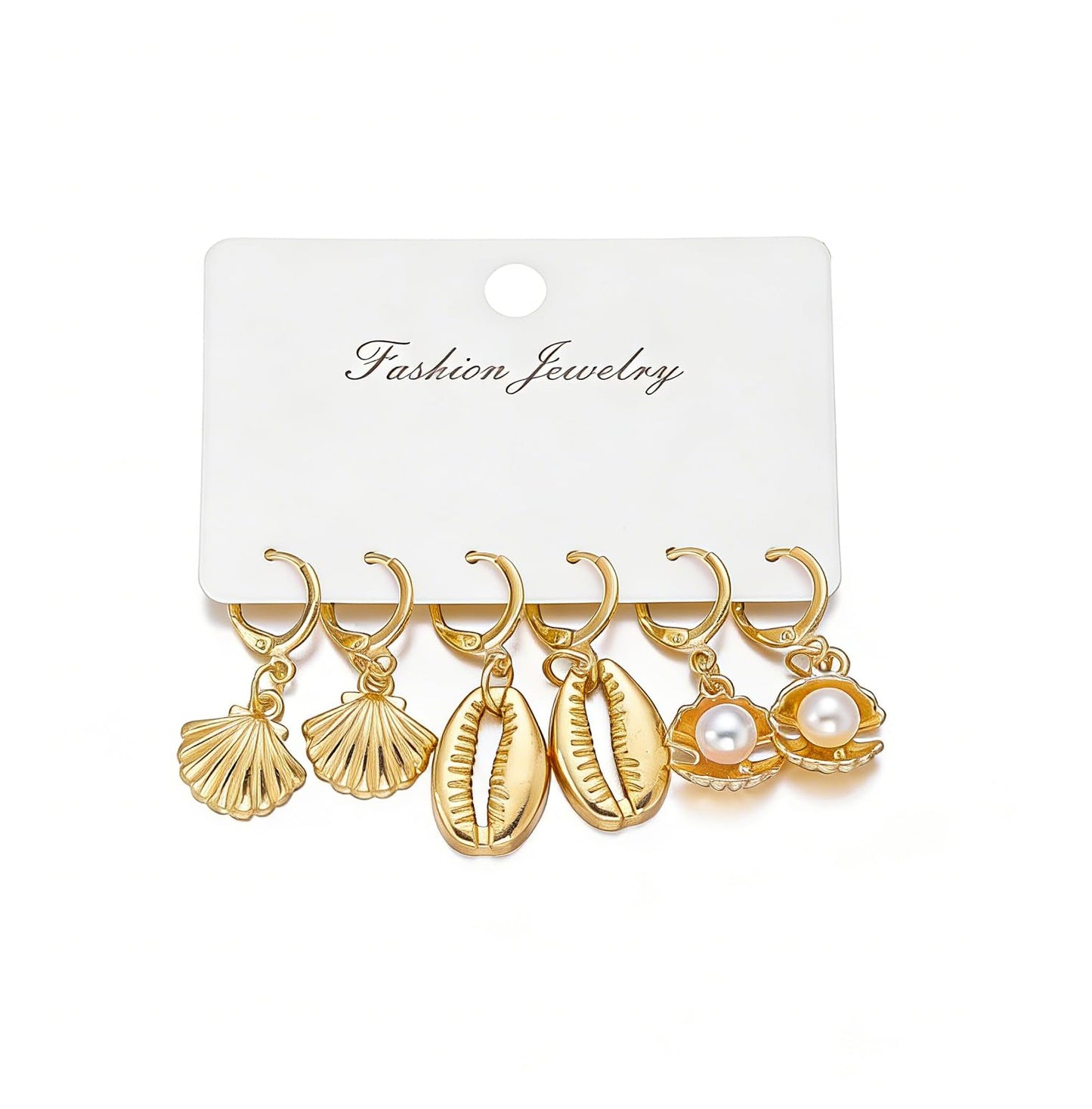 3Pairs Boho Starfish Shell Dangle Drop Earrings Dainty Ocean Theme Seashell Starfish Hoop Earrings for Women Summer Beach Holiday Vacation Outfits Accessories Jewelry Gifts