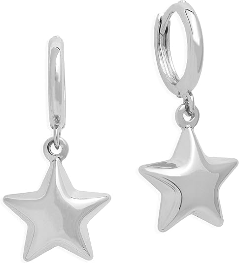 Jean Beau Gold Hoop Dangle Earrings for Women, Trendy Dainty Rhinestone CZ Christmas Tree Clover Starfish Drop Earrings Fashion Holiday Party Jewelry Gift