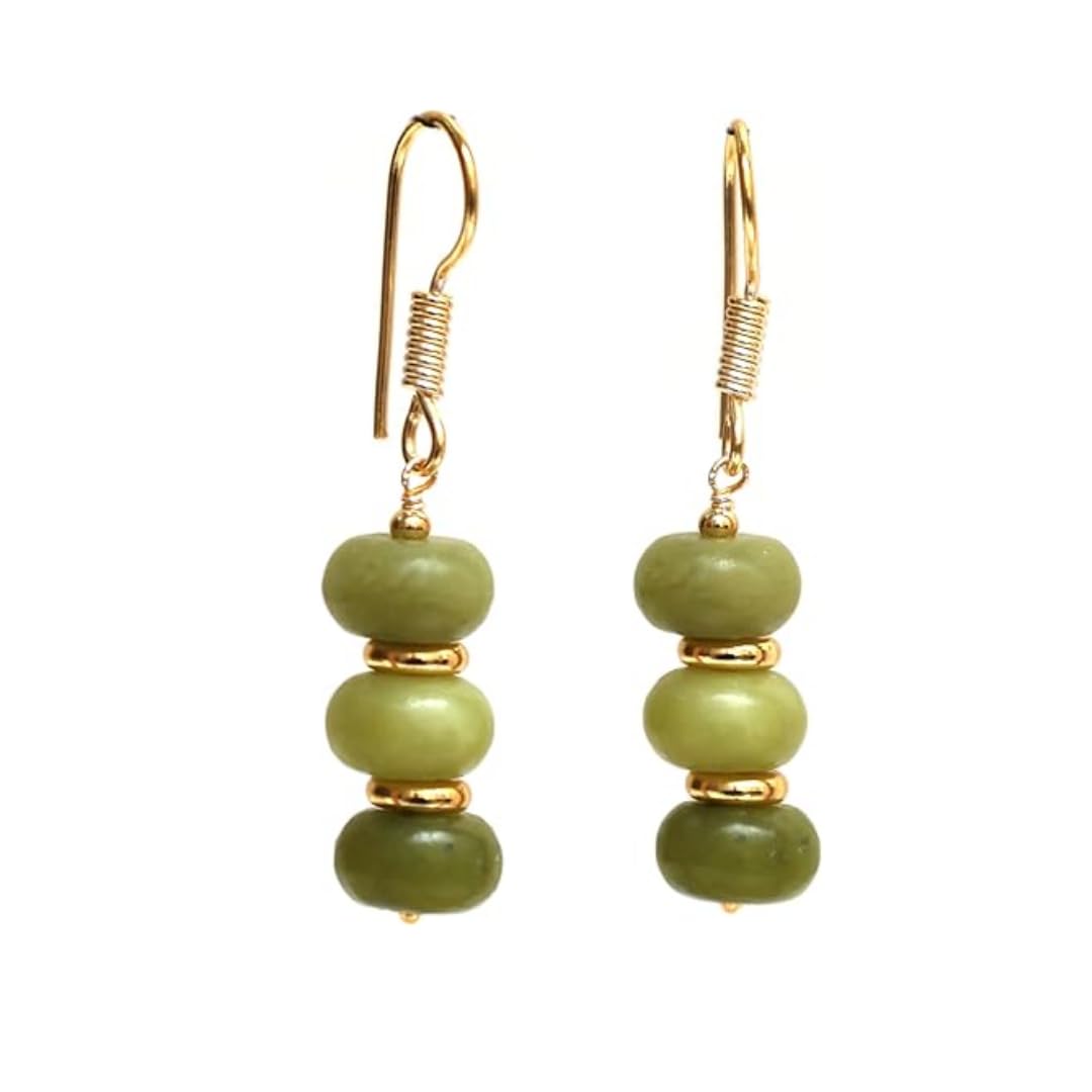 Gempires Beaded Gemstone Dangle Earrings for Women, Boho Gold Birthstone | 20+ natural stones & birthstones | Hypoallergenic gold-plated brass | Lightweight handmade boho drops