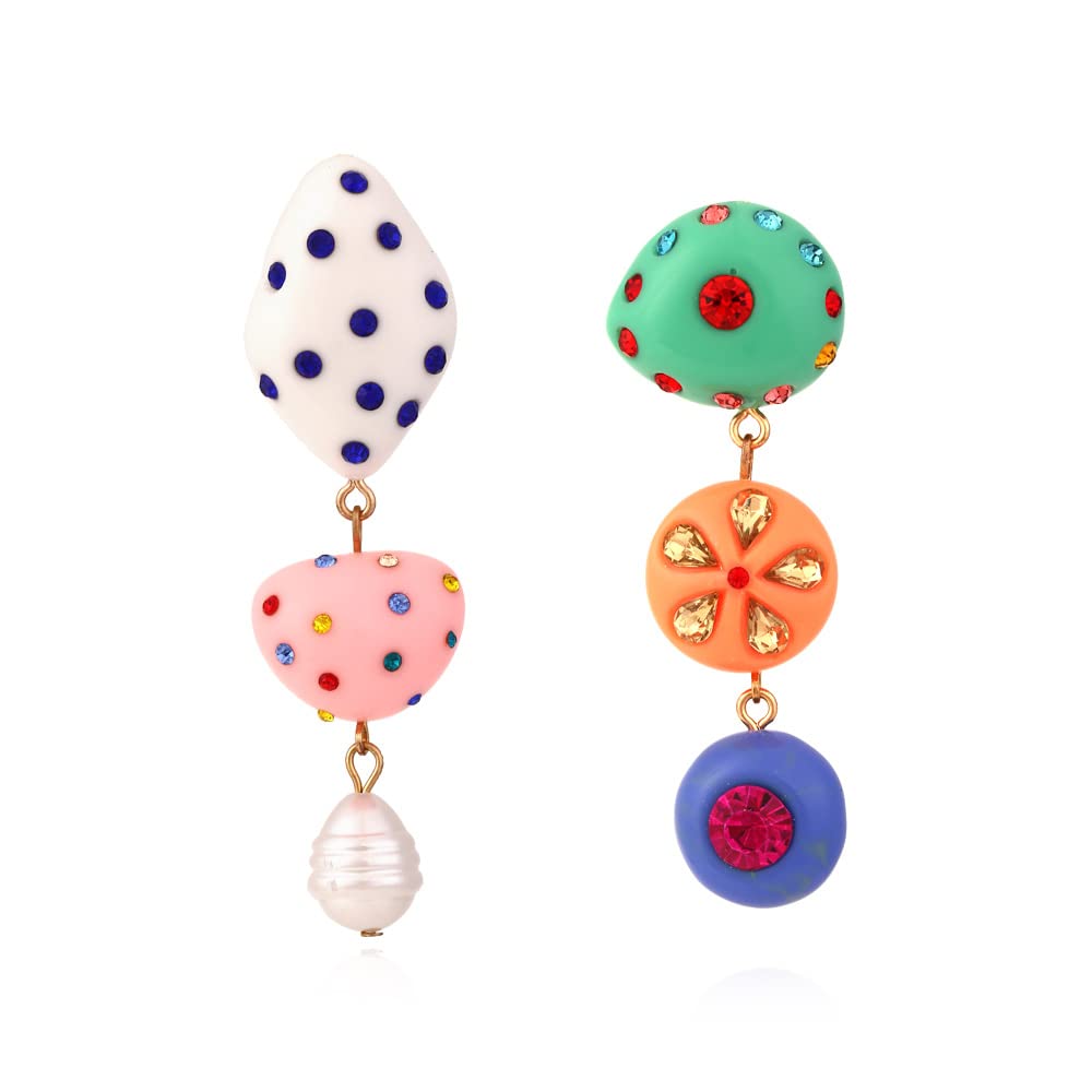 Colorful Asymmetrical Earring Candy Color Earrings Statement Dangle Fun Earring Long Aesthetic Acrylic Jewelry for Women