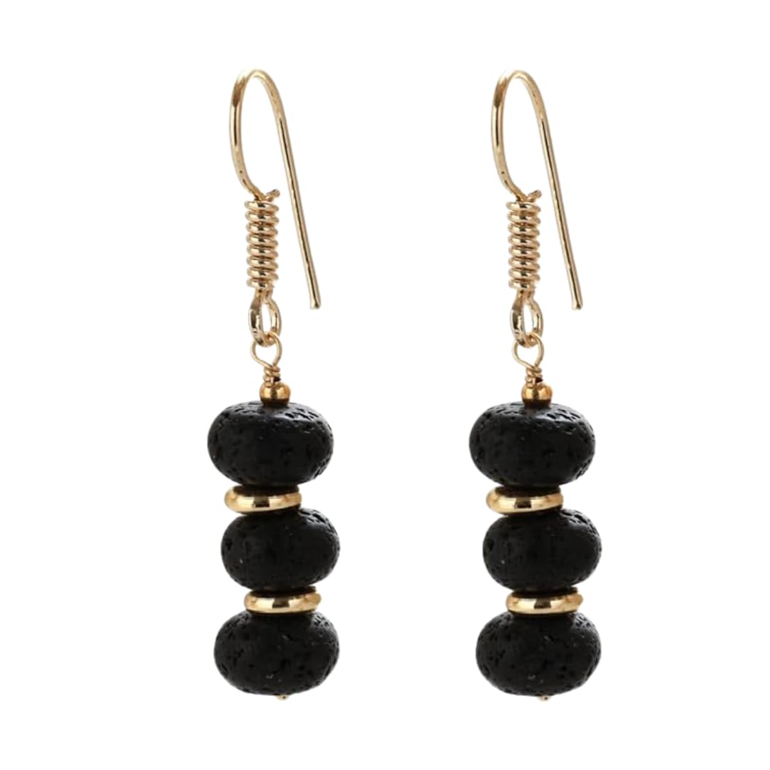 Gempires Beaded Gemstone Dangle Earrings for Women, Boho Gold Birthstone | 20+ natural stones & birthstones | Hypoallergenic gold-plated brass | Lightweight handmade boho drops