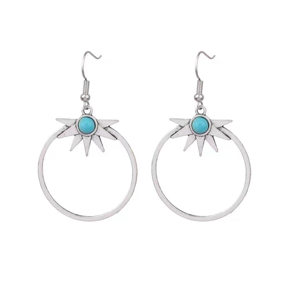 Silver/Gold Boho Dangle Statement Earrings for Women Trendy,Handmade Vintage Dainty Cute Long Drop Summer Earrings,fashion Accessories Jewelry Gifts
