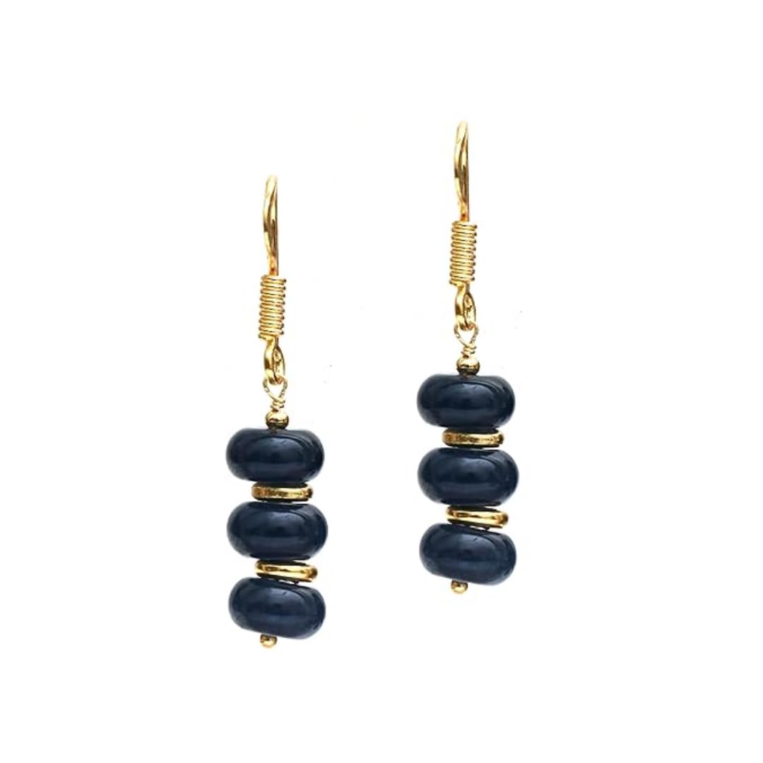 Gempires Beaded Gemstone Dangle Earrings for Women, Boho Gold Birthstone | 20+ natural stones & birthstones | Hypoallergenic gold-plated brass | Lightweight handmade boho drops