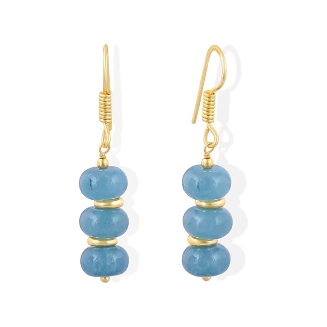 Gempires Beaded Gemstone Dangle Earrings for Women, Boho Gold Birthstone | 20+ natural stones & birthstones | Hypoallergenic gold-plated brass | Lightweight handmade boho drops