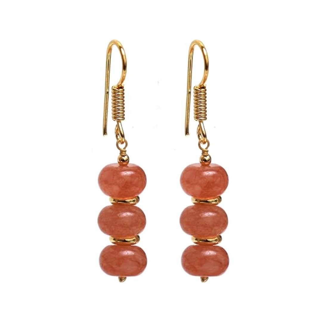 Gempires Beaded Gemstone Dangle Earrings for Women, Boho Gold Birthstone | 20+ natural stones & birthstones | Hypoallergenic gold-plated brass | Lightweight handmade boho drops