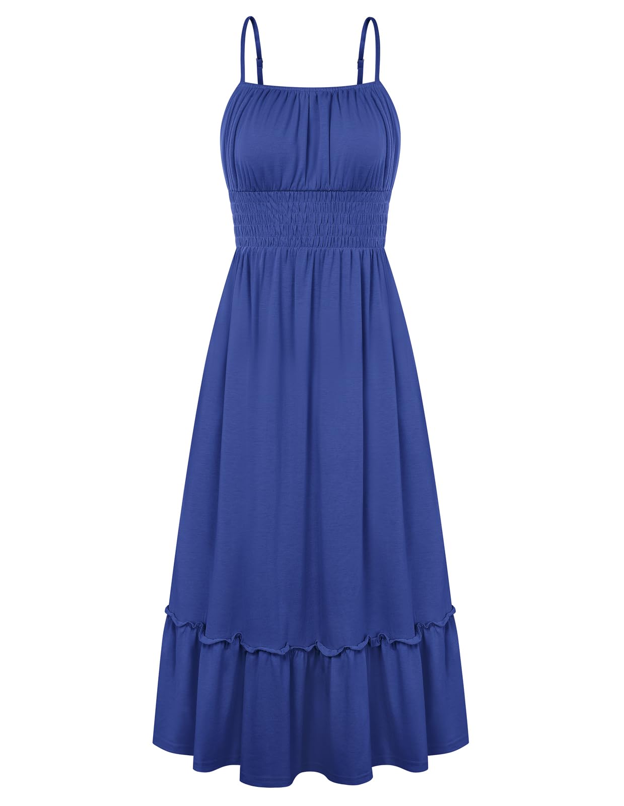 GRACE KARIN Women's Summer Maxi Dresses 2026 Beach Vacation Dress | Casual, Smocked Waist, Spaghetti Strap, Sleeveless, Boho Sundress With Pockets, Trendy Fashion Outfits