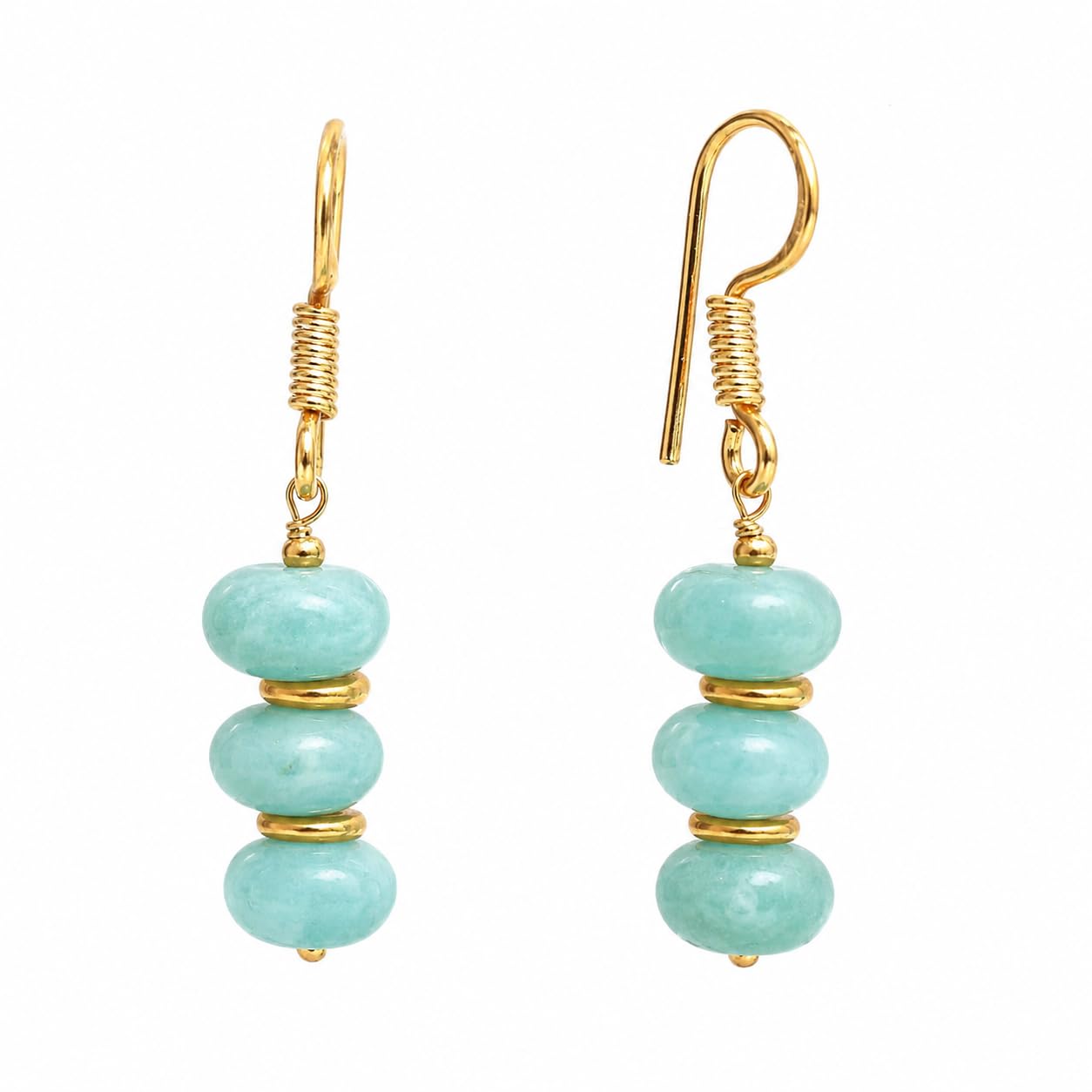 Gempires Beaded Gemstone Dangle Earrings for Women, Boho Gold Birthstone | 20+ natural stones & birthstones | Hypoallergenic gold-plated brass | Lightweight handmade boho drops