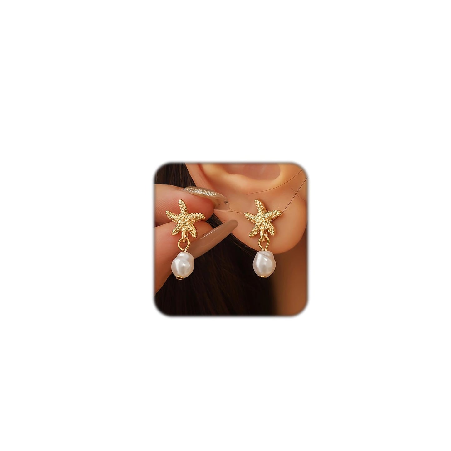 Starfish Earrings for Women Trendy Shell Earrings for Beach Vacation Outfits Summer Jewelry