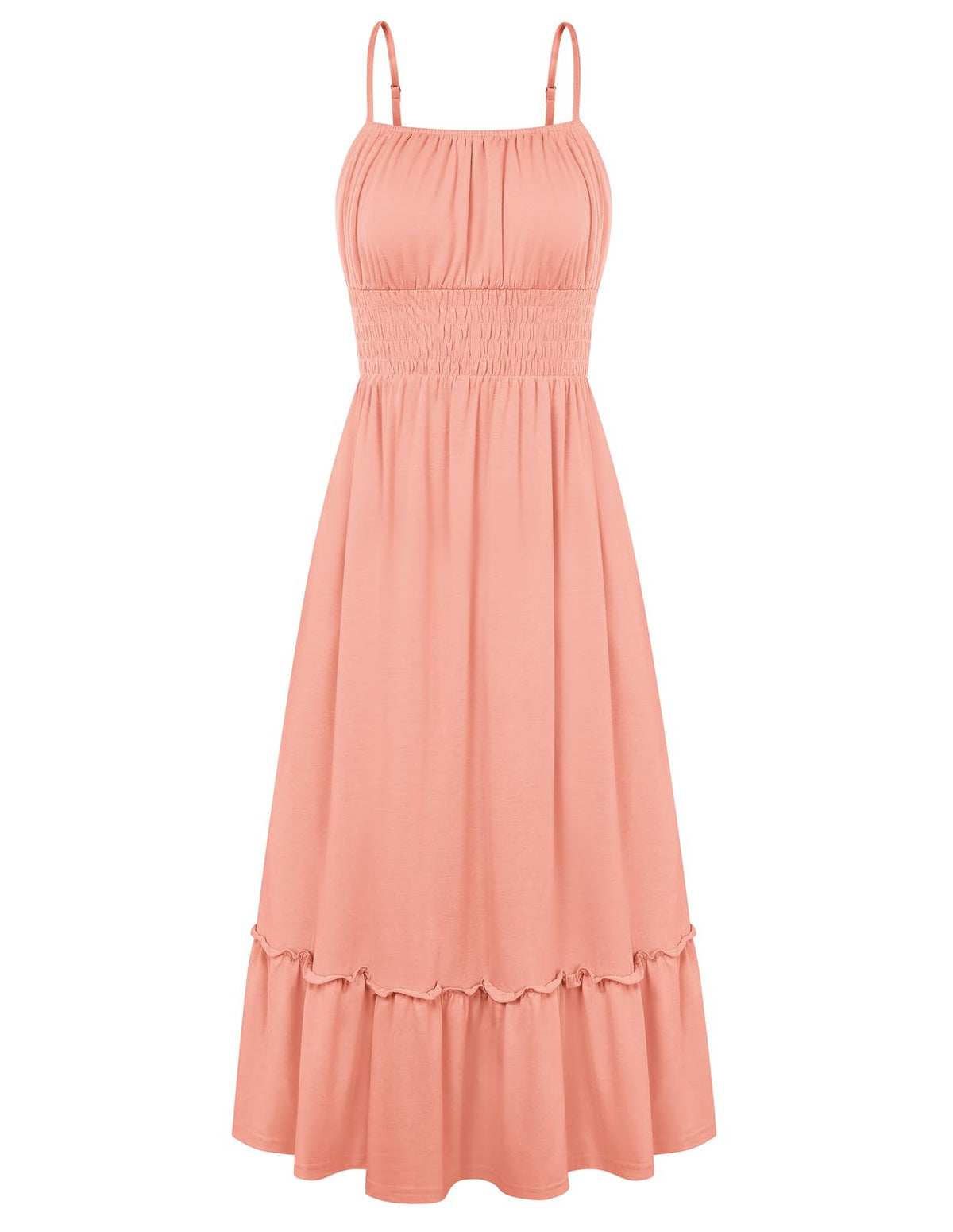 GRACE KARIN Women's Summer Maxi Dresses 2026 Beach Vacation Dress | Casual, Smocked Waist, Spaghetti Strap, Sleeveless, Boho Sundress With Pockets, Trendy Fashion Outfits