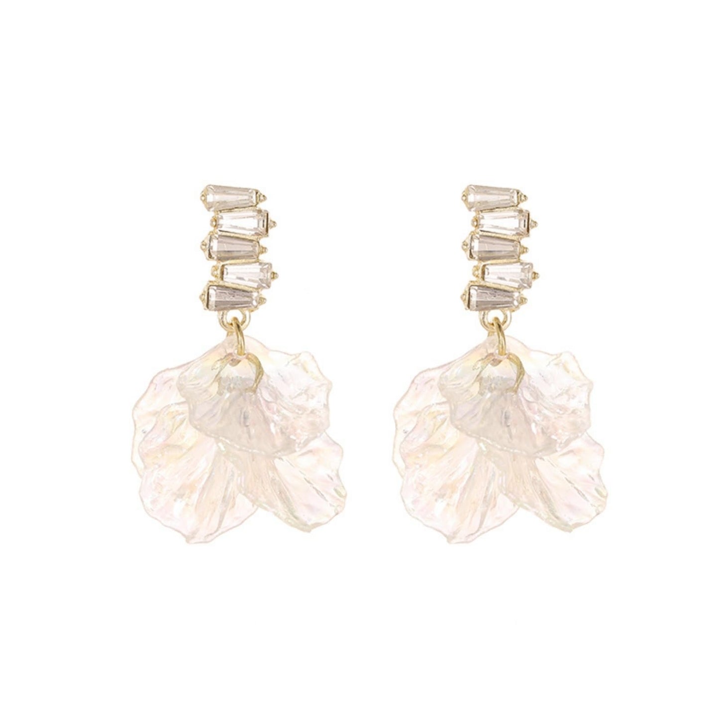 Shell Tassel Earrings for Women Gold Plated Boho White Seashell Flower Floral Sparkly Rhinestone Cubic Zirconia Ocean Dangle Drop Earrings for Wedding Bridal Summer Vacation Fashion Jewelry