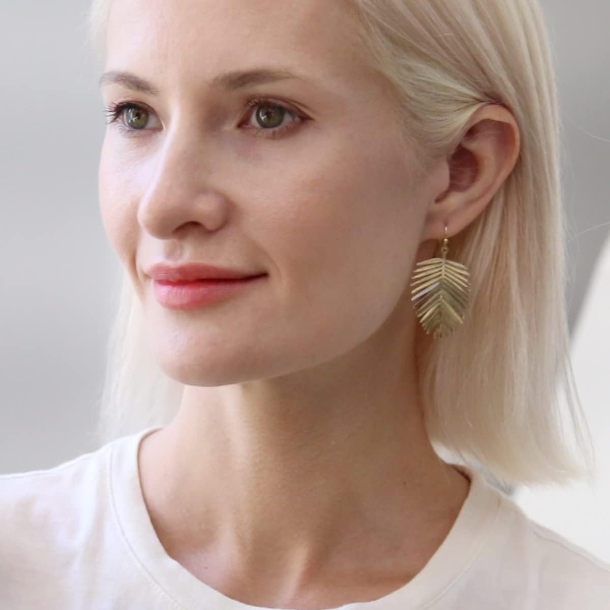 Palm Leaf Earrings for Women - Boho Tropical Dangle Earrings | Plated in Gold Tone or Silver Tone