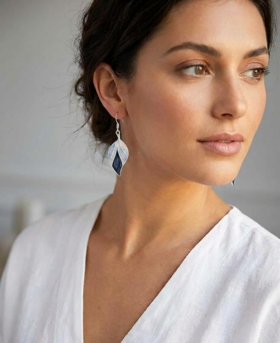 Leaf Dangle Earrings for Women, Boho Tropical Dangling Jewelry, Summer Earring Accessory, Birthday Gift for Her