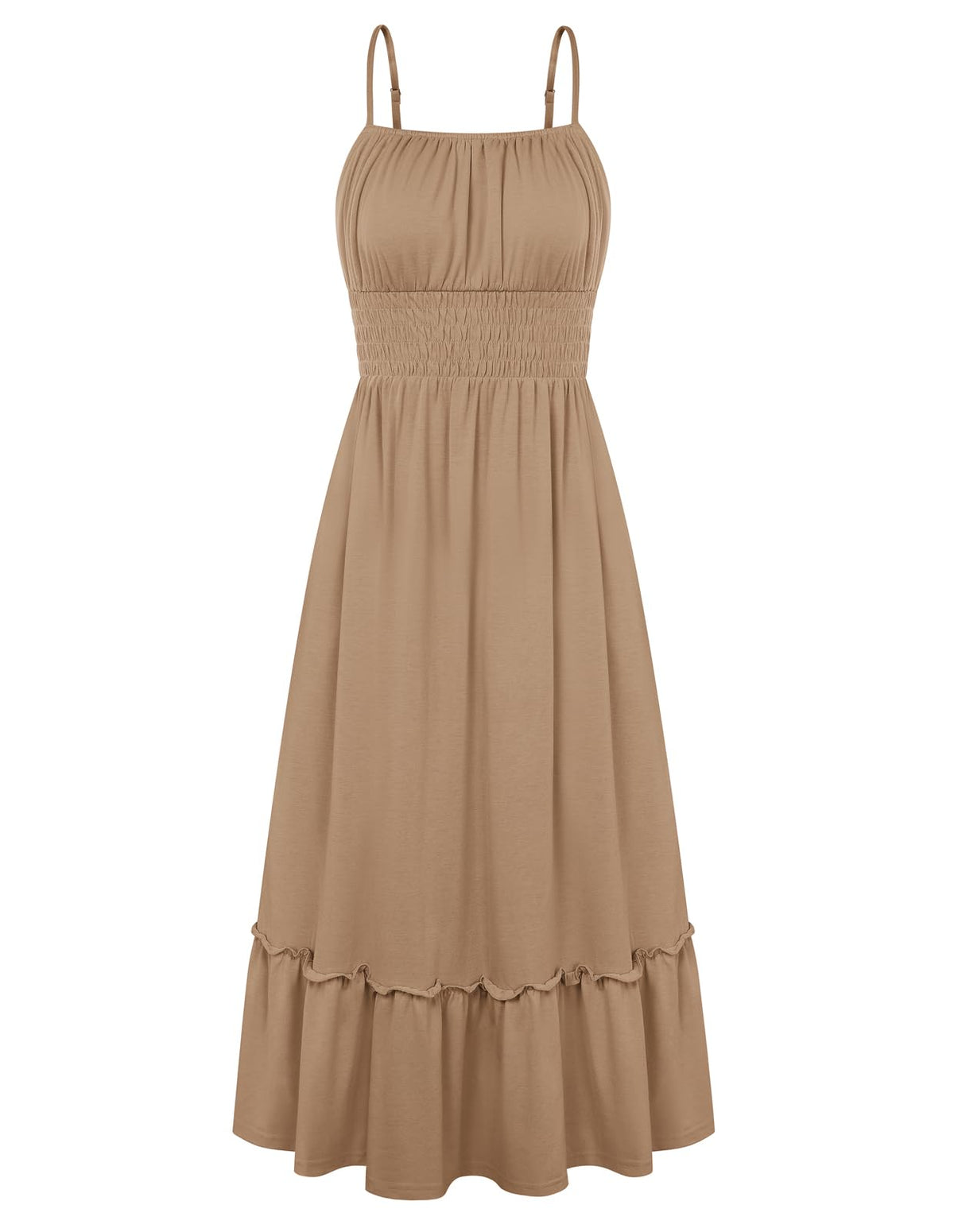 GRACE KARIN Women's Summer Maxi Dresses 2026 Beach Vacation Dress | Casual, Smocked Waist, Spaghetti Strap, Sleeveless, Boho Sundress With Pockets, Trendy Fashion Outfits