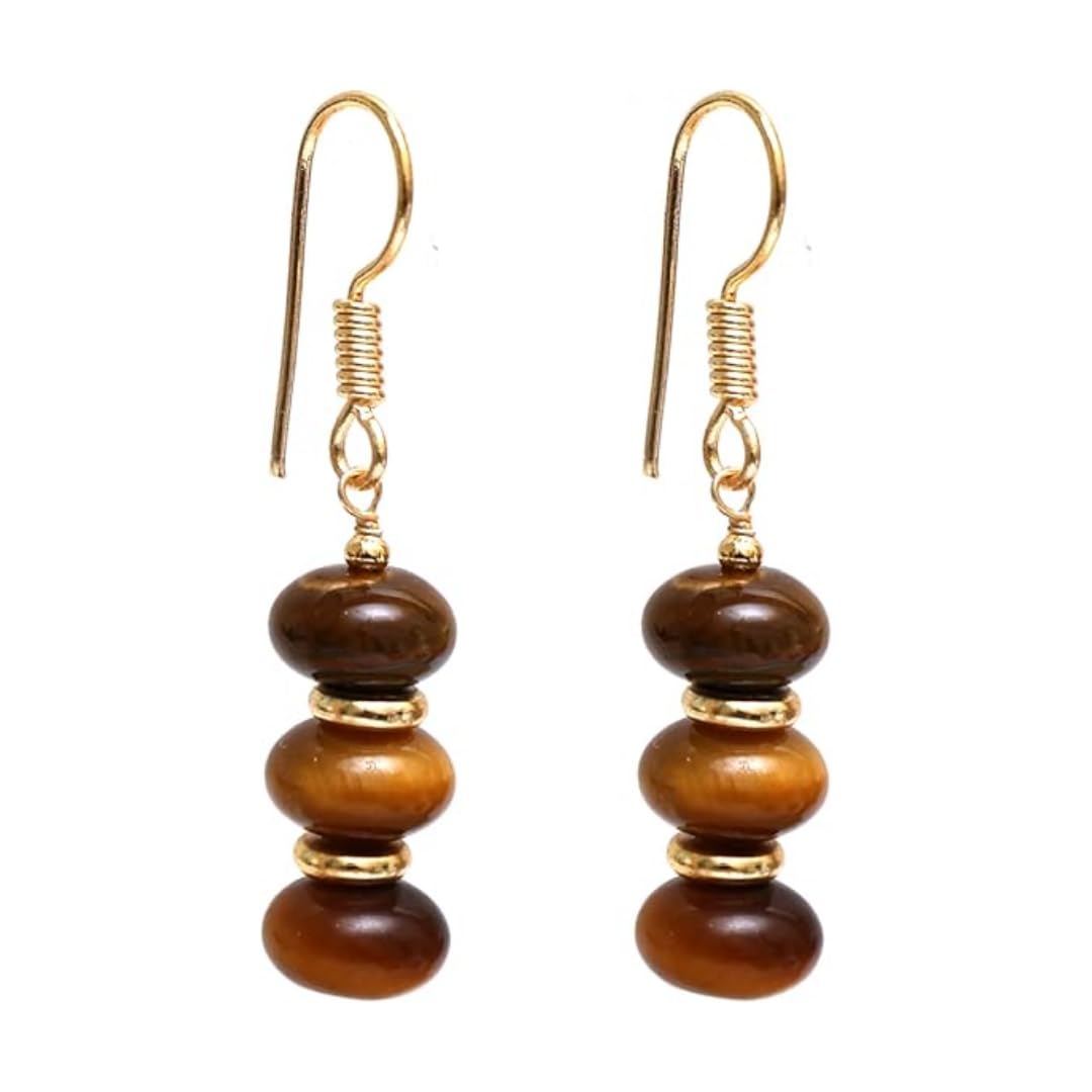 Gempires Beaded Gemstone Dangle Earrings for Women, Boho Gold Birthstone | 20+ natural stones & birthstones | Hypoallergenic gold-plated brass | Lightweight handmade boho drops