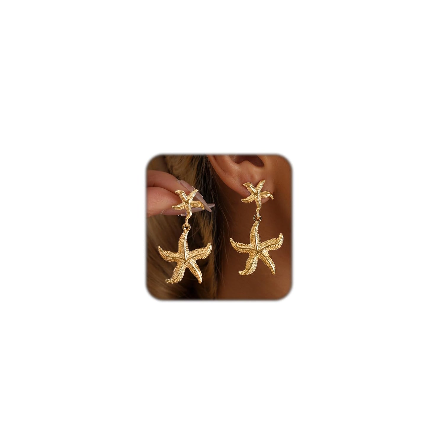 Starfish Earrings for Women Trendy Shell Earrings for Beach Vacation Outfits Summer Jewelry