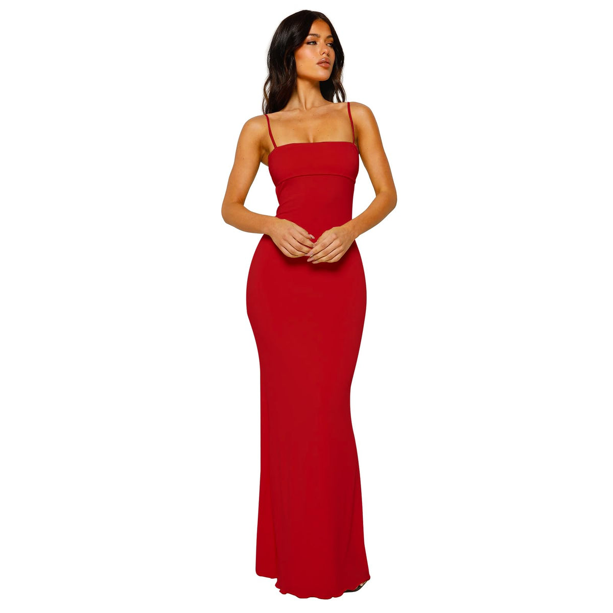 VANCOL Women's Cutout Backless Maxi Dress Sexy Sleeveless Tight Slip Spaghetti Strap Long Dresses