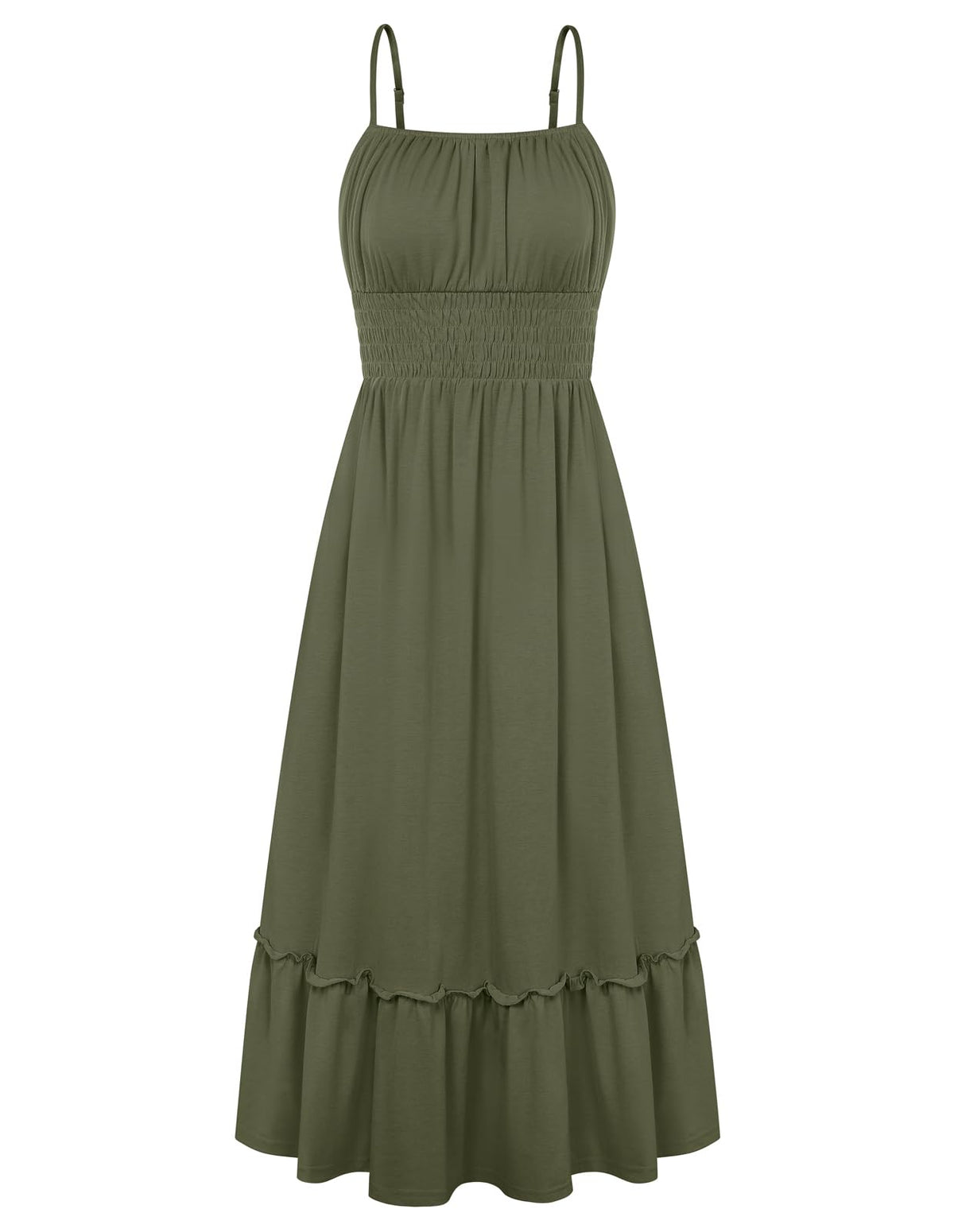 GRACE KARIN Women's Summer Maxi Dresses 2026 Beach Vacation Dress | Casual, Smocked Waist, Spaghetti Strap, Sleeveless, Boho Sundress With Pockets, Trendy Fashion Outfits
