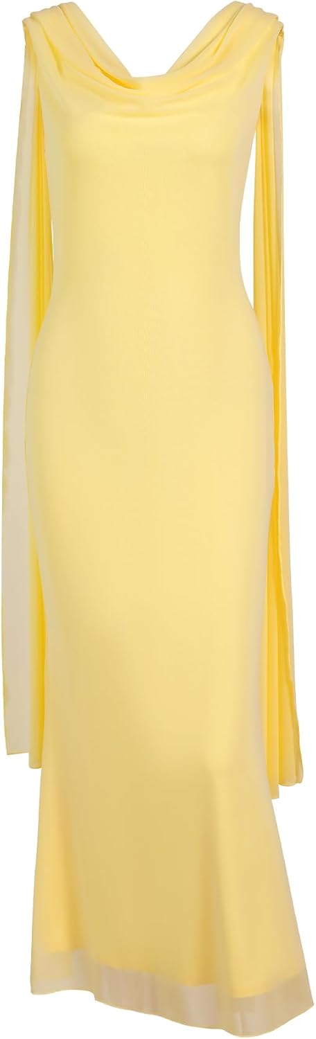 Parthea Women's Summer Formal Wedding Guest Dresses | Sleeveless Backless Maxi Bodycon Dress Long Elegant Evening Party Cocktail Grown