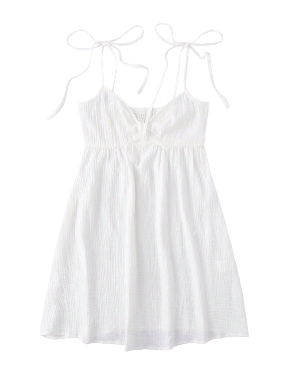 SOLY HUX Women's Summer Mini Sun Dress Cami Tie Shoulder Babydoll Dresses | A Line, Y2k, Cute, Casual, Babydoll Dresses