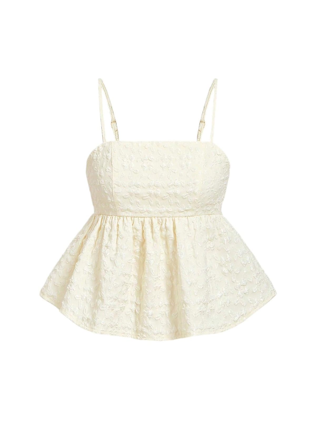 SOLY HUX Summer Babydoll Top for Women Y2k Peplum Cami Crop Tank Tops | Cute, Going Out Outfits, Flowy, Ruffle, Spaghetti Strap