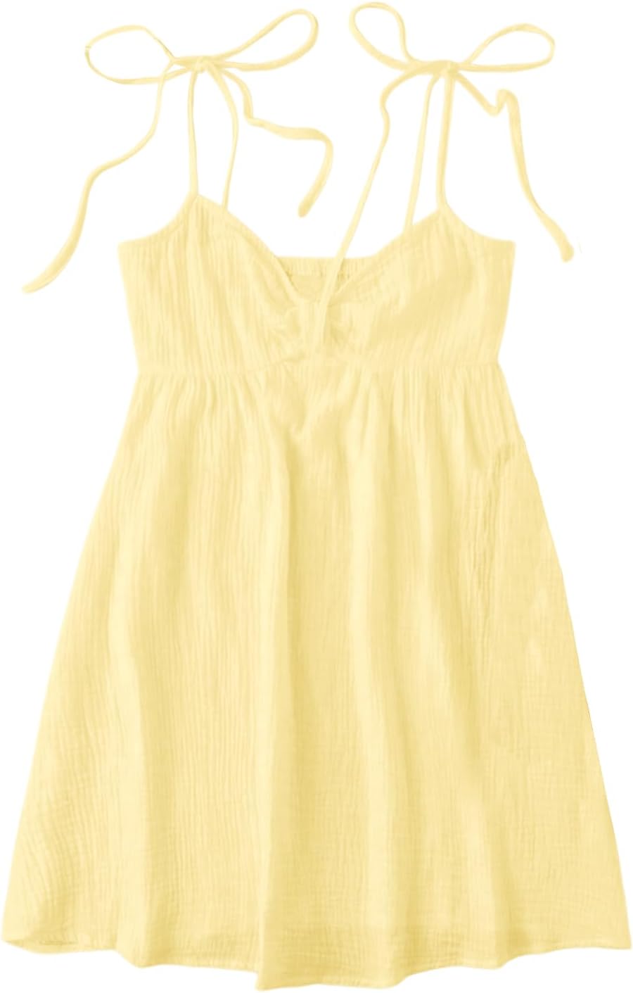 SOLY HUX Women's Summer Mini Sun Dress Cami Tie Shoulder Babydoll Dresses | A Line, Y2k, Cute, Casual, Babydoll Dresses