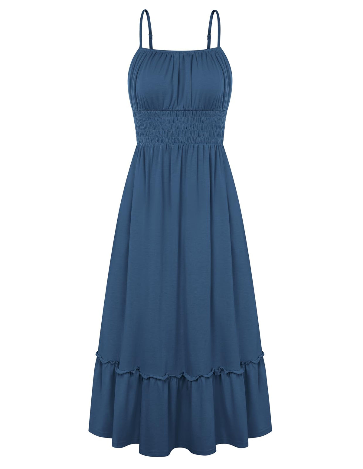 GRACE KARIN Women's Summer Maxi Dresses 2026 Beach Vacation Dress | Casual, Smocked Waist, Spaghetti Strap, Sleeveless, Boho Sundress With Pockets, Trendy Fashion Outfits
