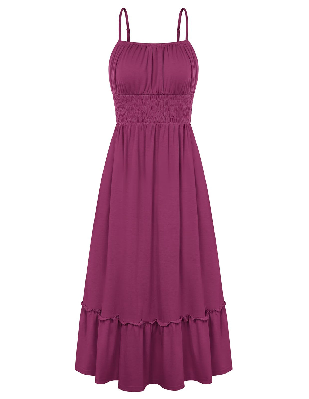GRACE KARIN Women's Summer Maxi Dresses 2026 Beach Vacation Dress | Casual, Smocked Waist, Spaghetti Strap, Sleeveless, Boho Sundress With Pockets, Trendy Fashion Outfits