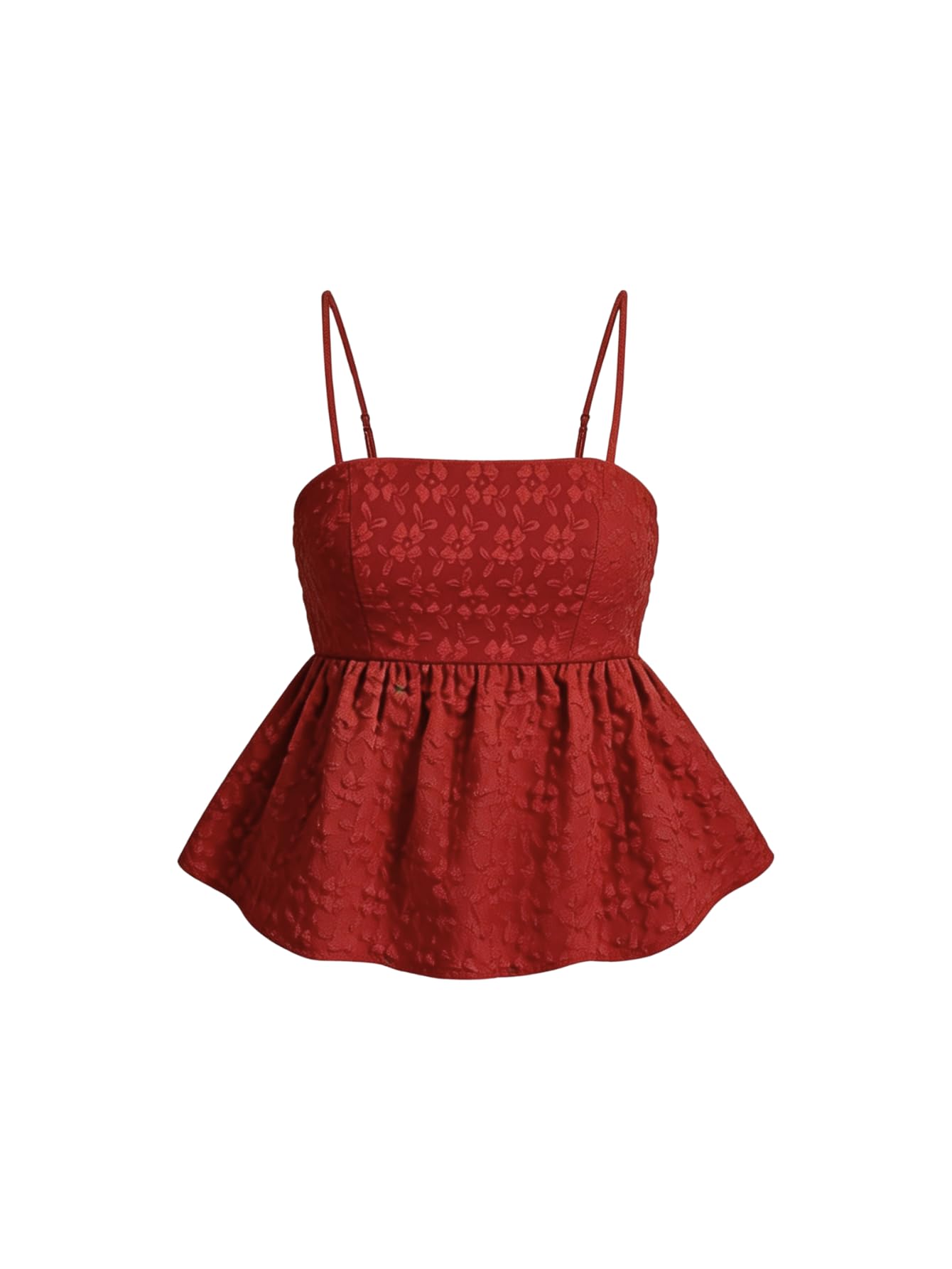 SOLY HUX Summer Babydoll Top for Women Y2k Peplum Cami Crop Tank Tops | Cute, Going Out Outfits, Flowy, Ruffle, Spaghetti Strap