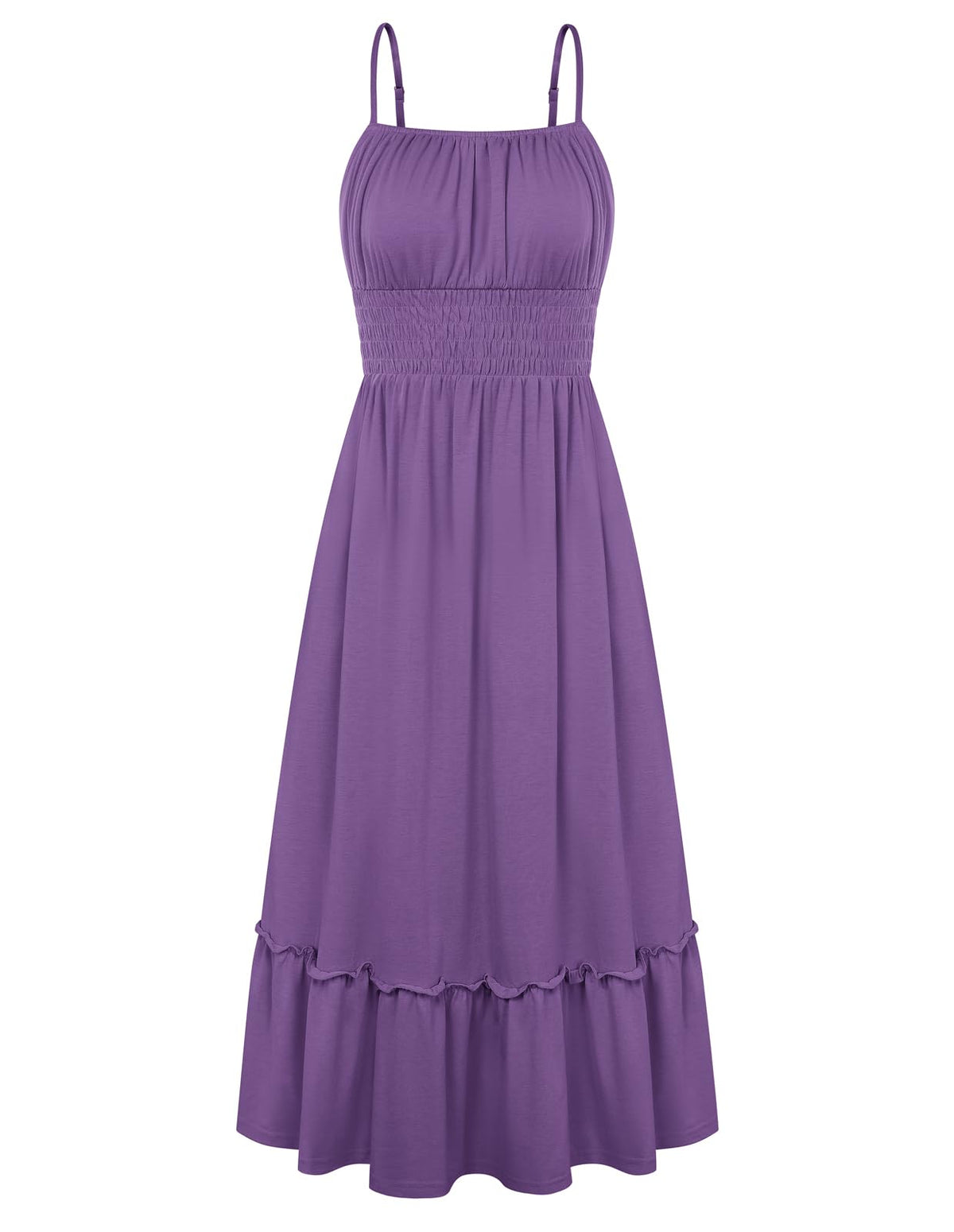 GRACE KARIN Women's Summer Maxi Dresses 2026 Beach Vacation Dress | Casual, Smocked Waist, Spaghetti Strap, Sleeveless, Boho Sundress With Pockets, Trendy Fashion Outfits