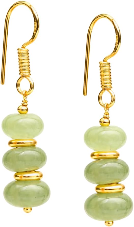 Gempires Beaded Gemstone Dangle Earrings for Women, Boho Gold Birthstone | 20+ natural stones & birthstones | Hypoallergenic gold-plated brass | Lightweight handmade boho drops