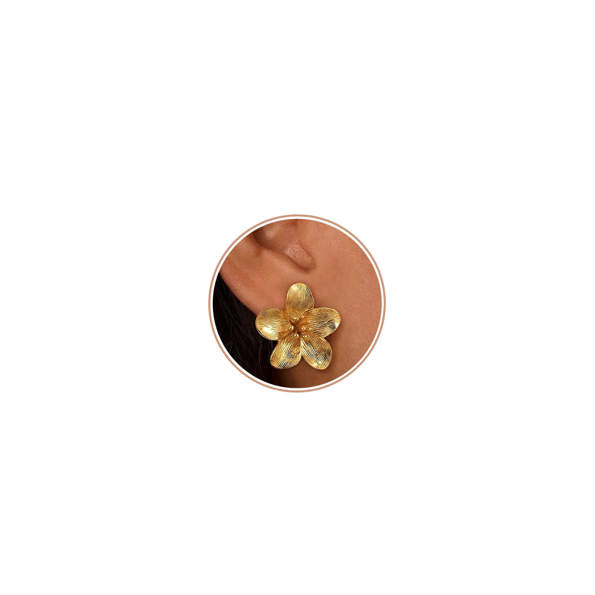 TOBENY Gold Earrings For Women Trendy Chunky Hammered Statement Dangle | 14K Gold Plated, Starfish Seashell Flower Stud Earrings, Large Hypoallergenic Teardrop Earring, Summer Beach Vacation Jewelry