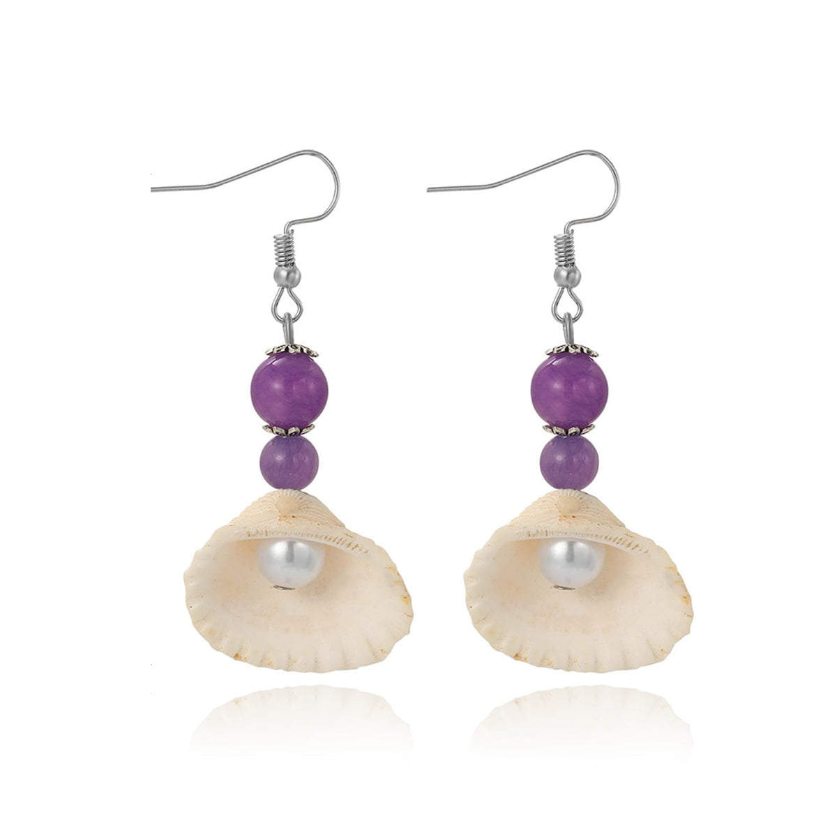 Seashell Starfish Earrings for Women Pearl Drop Beach Jewelry Ocean Themed Accessories for Tropical Vacation Outfits Summer Beachy Style Enhancer Boho Cruise Wear Sea Shell Dangle Dainty Statement