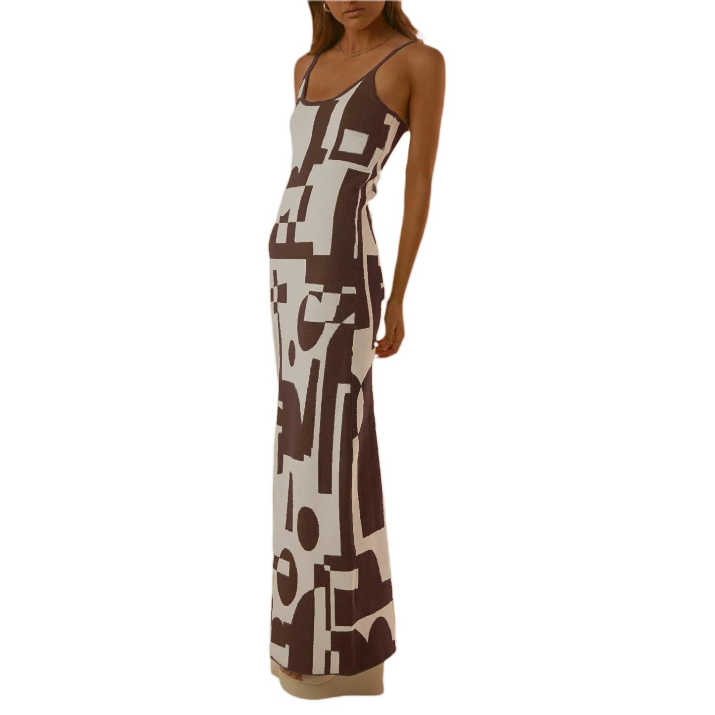 Fabumily Sexy Knit Bodycon Dress for Women Sleeveless Spaghetti Strap Cut Out Maxi Dress Backless Y2K Summer Beach Dresses