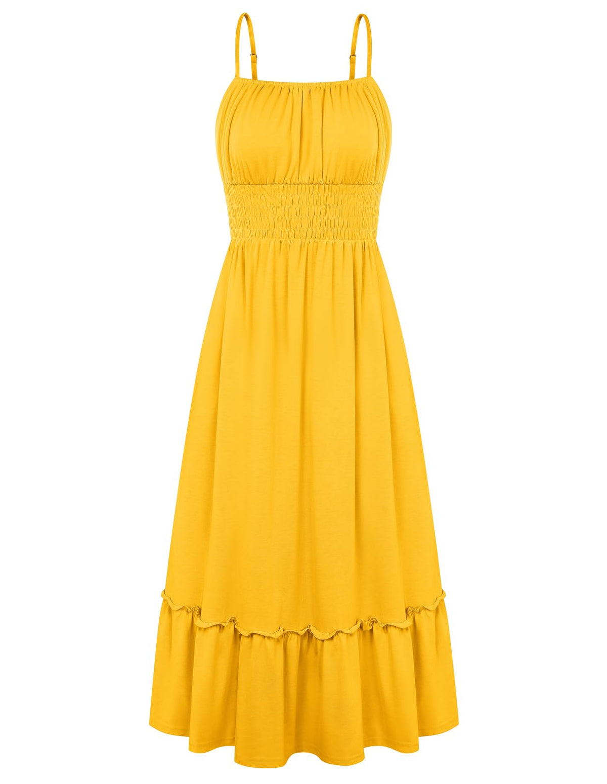 GRACE KARIN Women's Summer Maxi Dresses 2026 Beach Vacation Dress | Casual, Smocked Waist, Spaghetti Strap, Sleeveless, Boho Sundress With Pockets, Trendy Fashion Outfits