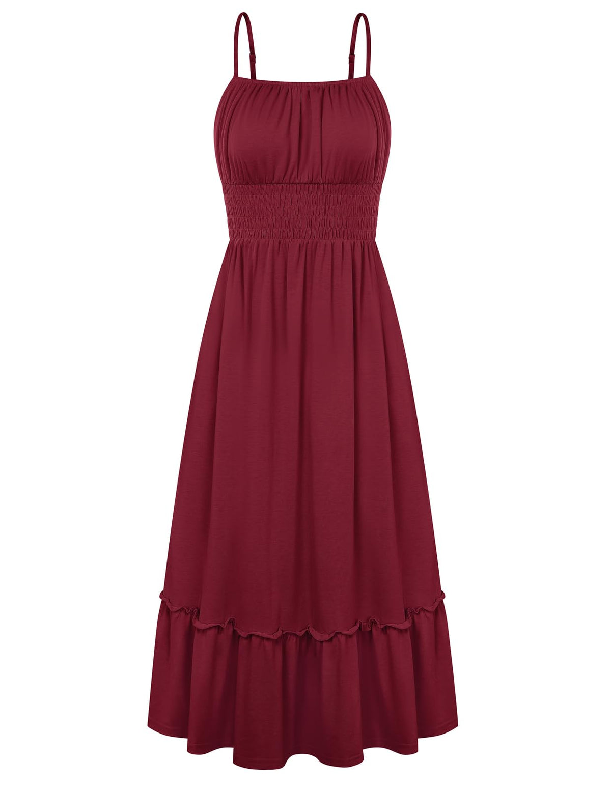 GRACE KARIN Women's Summer Maxi Dresses 2026 Beach Vacation Dress | Casual, Smocked Waist, Spaghetti Strap, Sleeveless, Boho Sundress With Pockets, Trendy Fashion Outfits