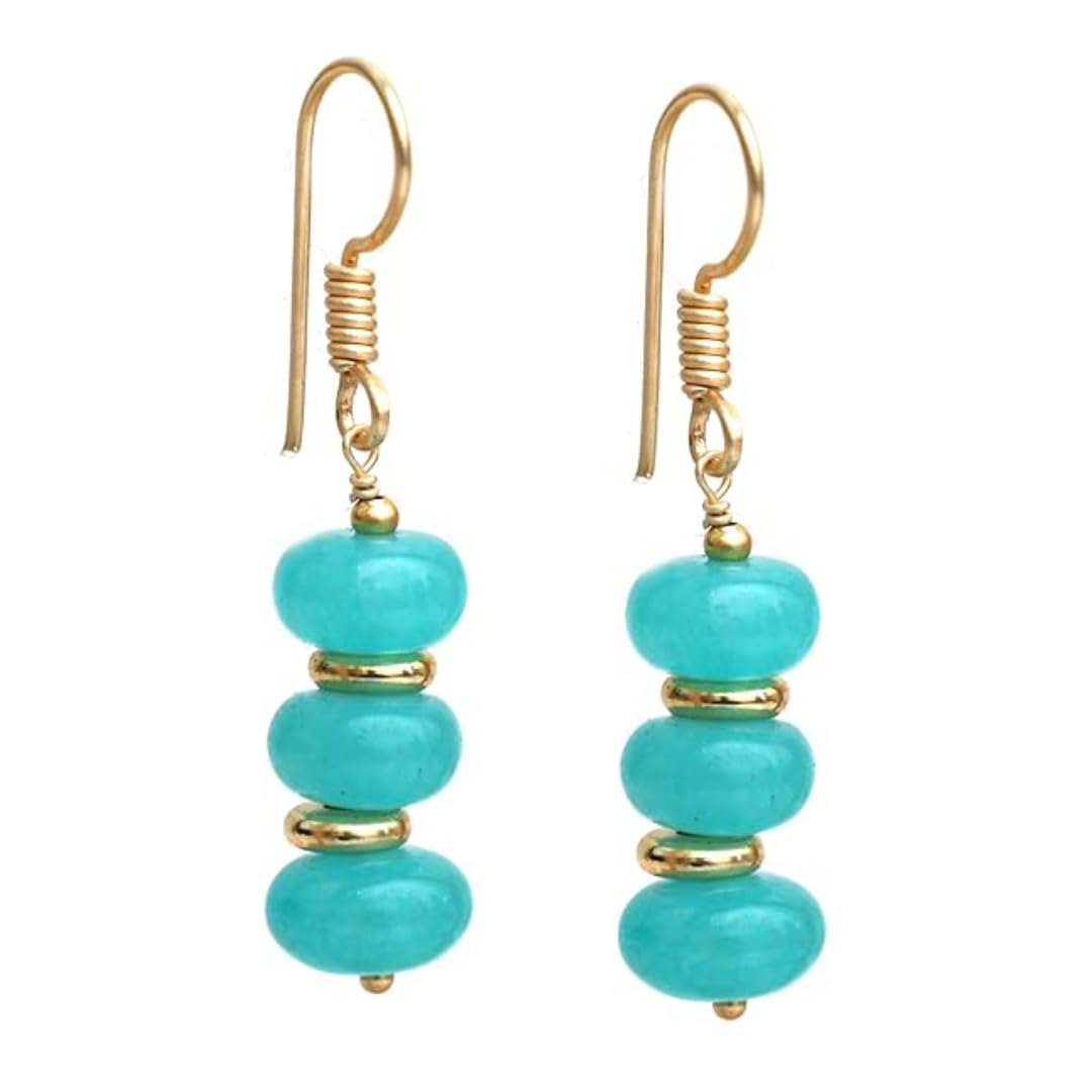Gempires Beaded Gemstone Dangle Earrings for Women, Boho Gold Birthstone | 20+ natural stones & birthstones | Hypoallergenic gold-plated brass | Lightweight handmade boho drops