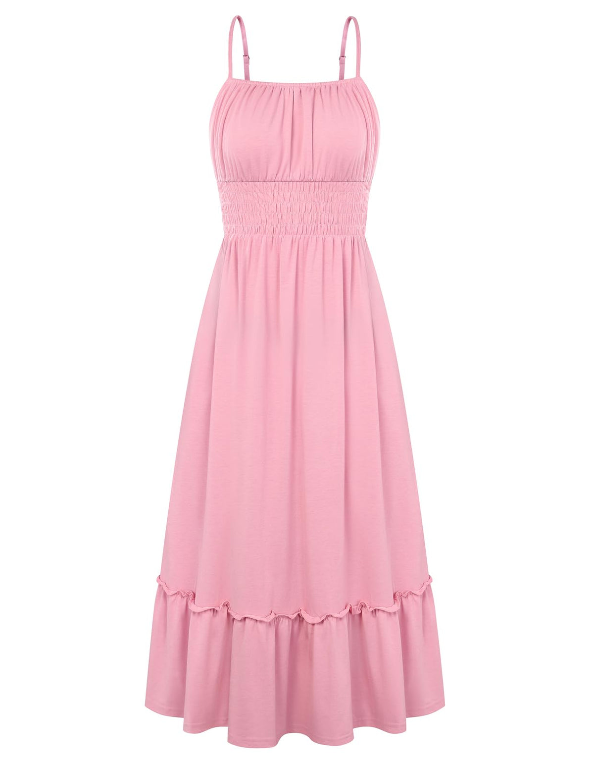 GRACE KARIN Women's Summer Maxi Dresses 2026 Beach Vacation Dress | Casual, Smocked Waist, Spaghetti Strap, Sleeveless, Boho Sundress With Pockets, Trendy Fashion Outfits