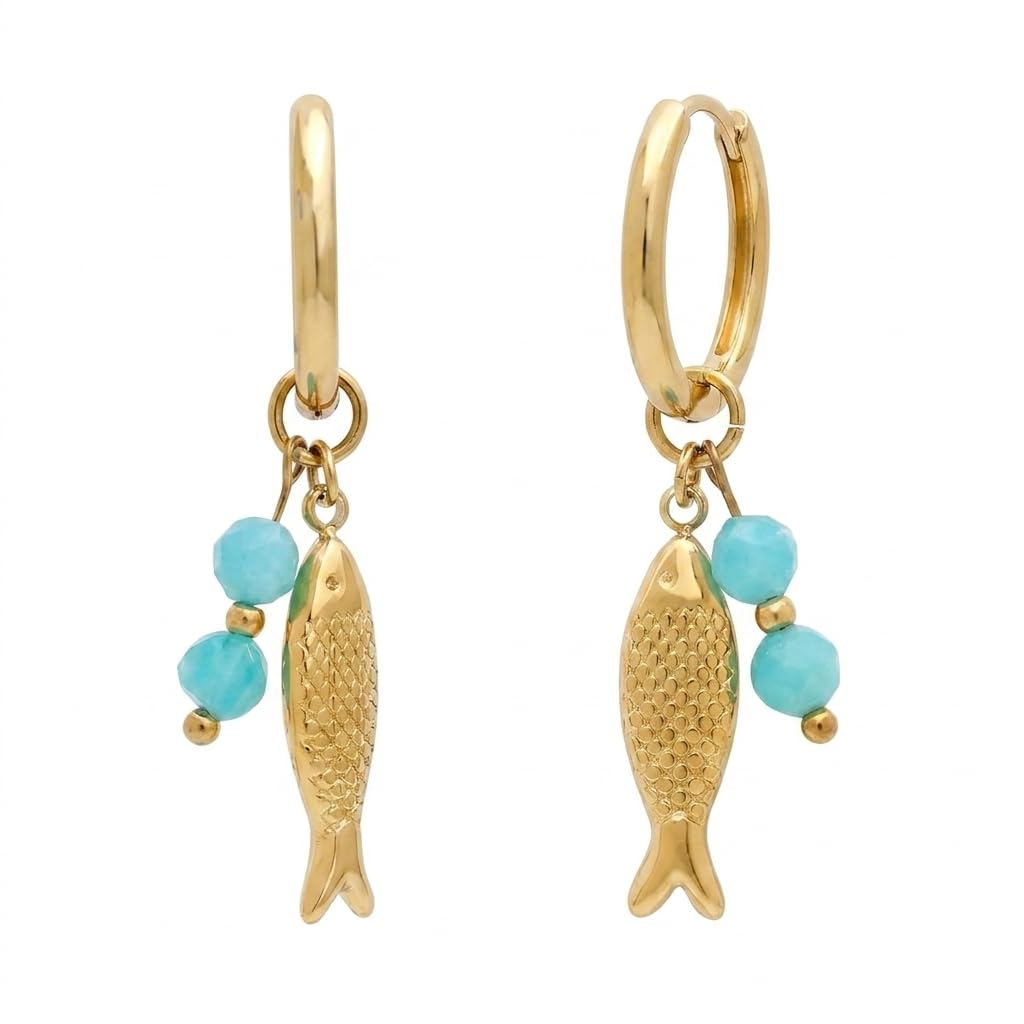 Jean Beau Gold Hoop Dangle Earrings for Women, Trendy Dainty Rhinestone CZ Christmas Tree Clover Starfish Drop Earrings Fashion Holiday Party Jewelry Gift