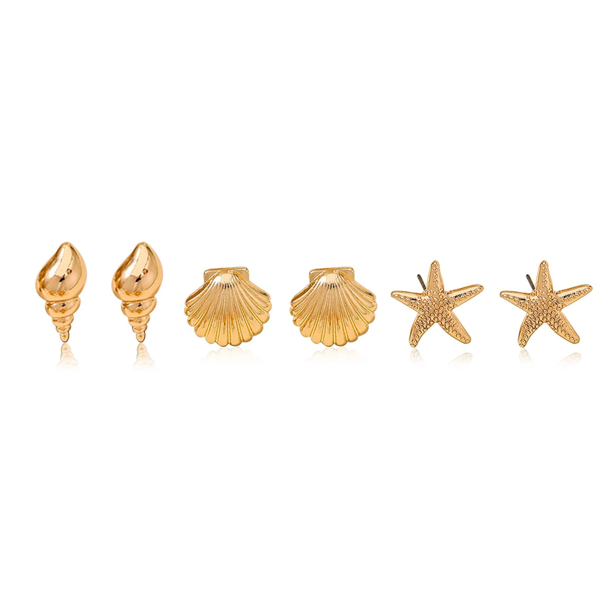 Gold Starfish Shell Earrings for Women with Pearl Beach Seashell Earrings Dangle Summer Vacation Earring for Women Beach Jewelry