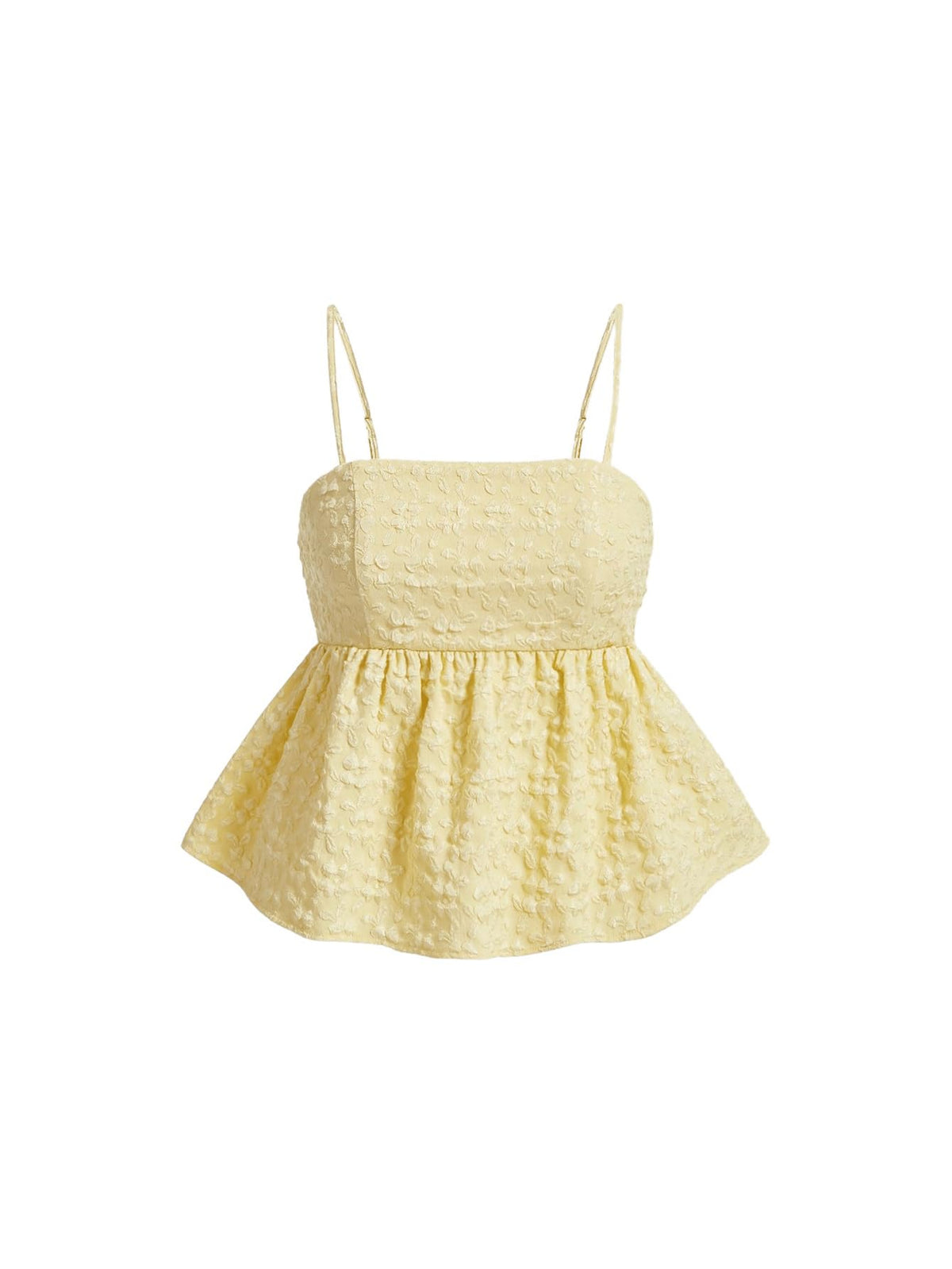 SOLY HUX Summer Babydoll Top for Women Y2k Peplum Cami Crop Tank Tops | Cute, Going Out Outfits, Flowy, Ruffle, Spaghetti Strap