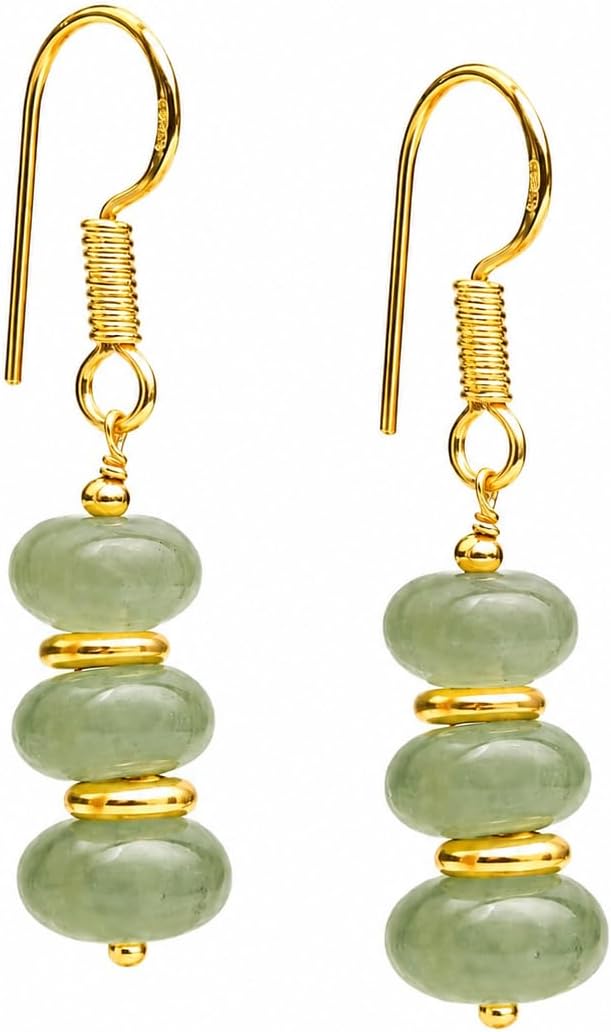 Gempires Beaded Gemstone Dangle Earrings for Women, Boho Gold Birthstone | 20+ natural stones & birthstones | Hypoallergenic gold-plated brass | Lightweight handmade boho drops