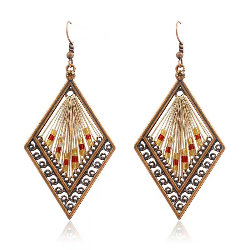 Silver/Gold Boho Dangle Statement Earrings for Women Trendy,Handmade Vintage Dainty Cute Long Drop Summer Earrings,fashion Accessories Jewelry Gifts