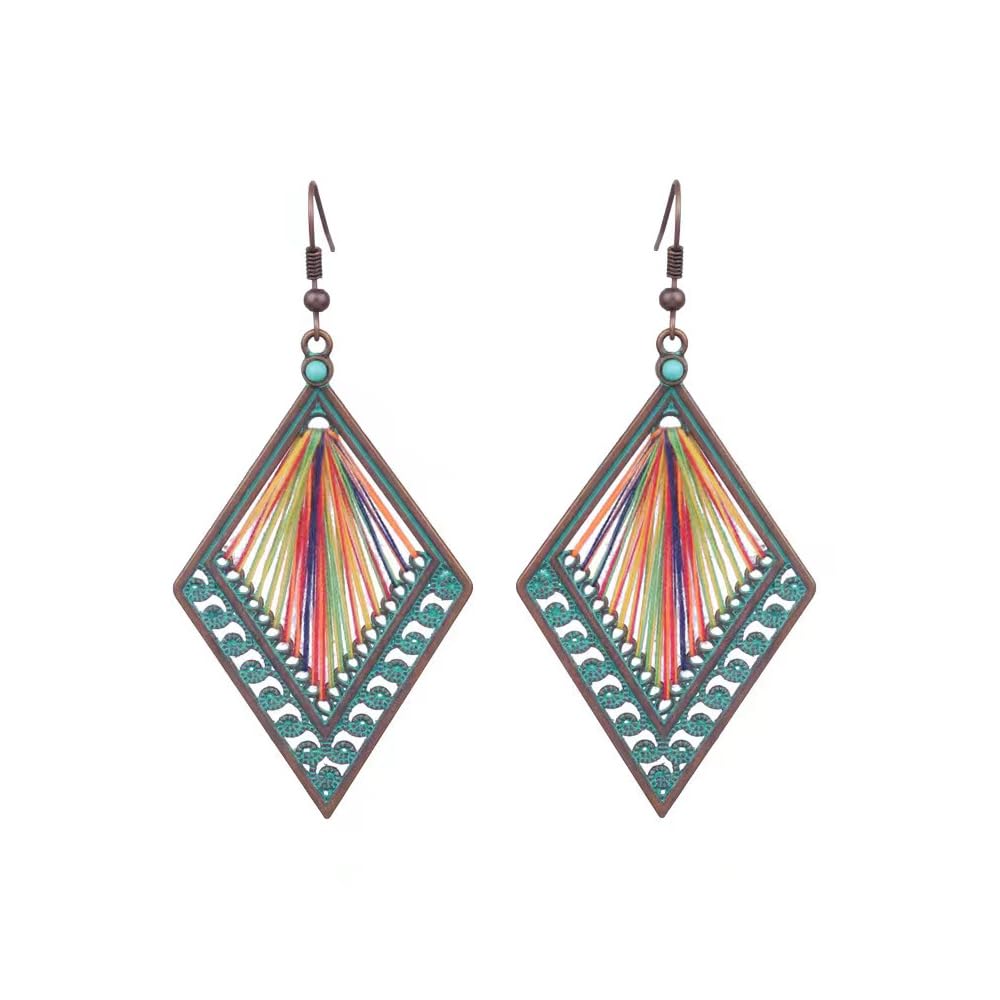 Silver/Gold Boho Dangle Statement Earrings for Women Trendy,Handmade Vintage Dainty Cute Long Drop Summer Earrings,fashion Accessories Jewelry Gifts