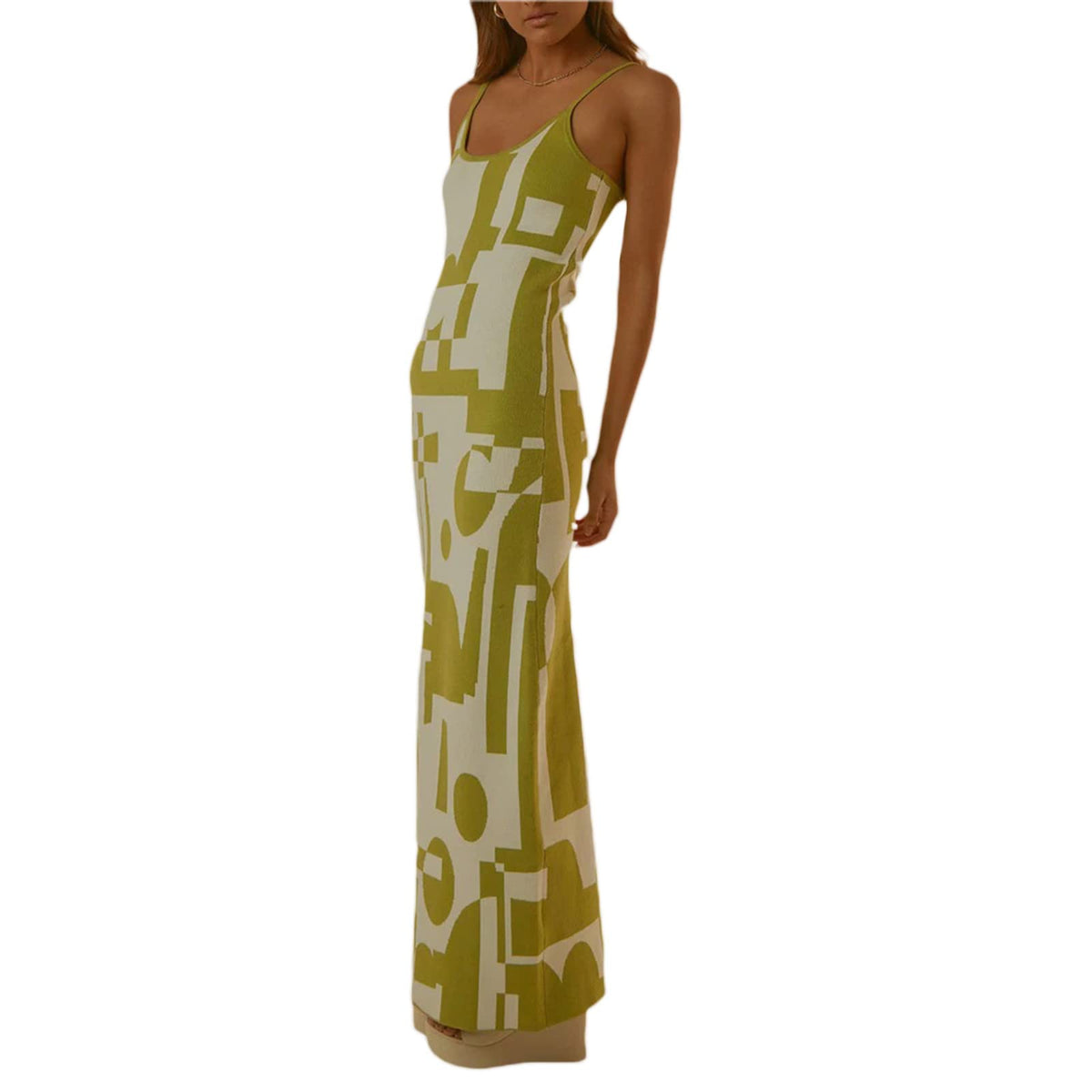 Fabumily Sexy Knit Bodycon Dress for Women Sleeveless Spaghetti Strap Cut Out Maxi Dress Backless Y2K Summer Beach Dresses