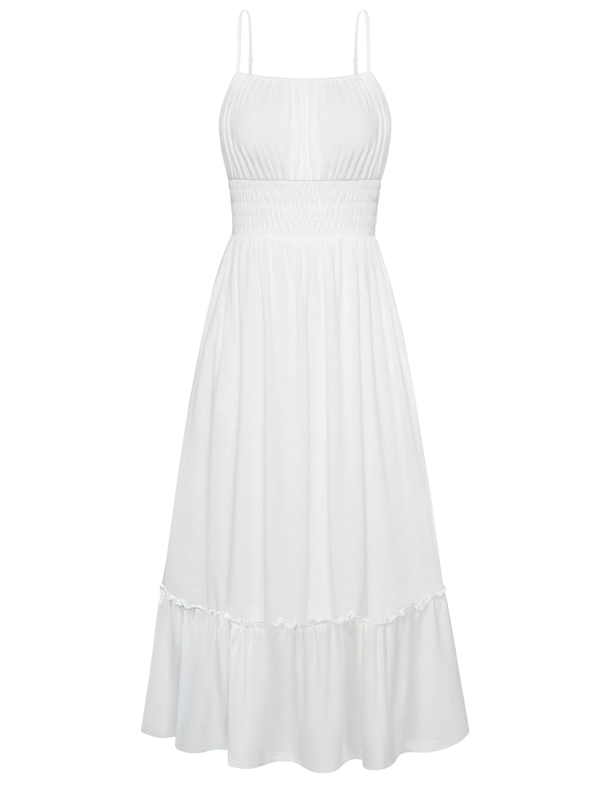 GRACE KARIN Women's Summer Maxi Dresses 2026 Beach Vacation Dress | Casual, Smocked Waist, Spaghetti Strap, Sleeveless, Boho Sundress With Pockets, Trendy Fashion Outfits