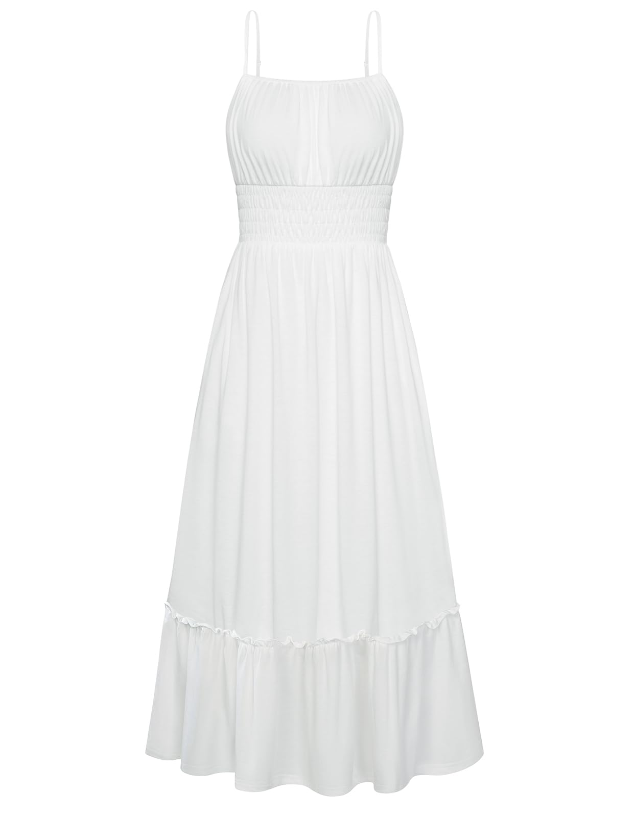 GRACE KARIN Women's Summer Maxi Dresses 2026 Beach Vacation Dress | Casual, Smocked Waist, Spaghetti Strap, Sleeveless, Boho Sundress With Pockets, Trendy Fashion Outfits