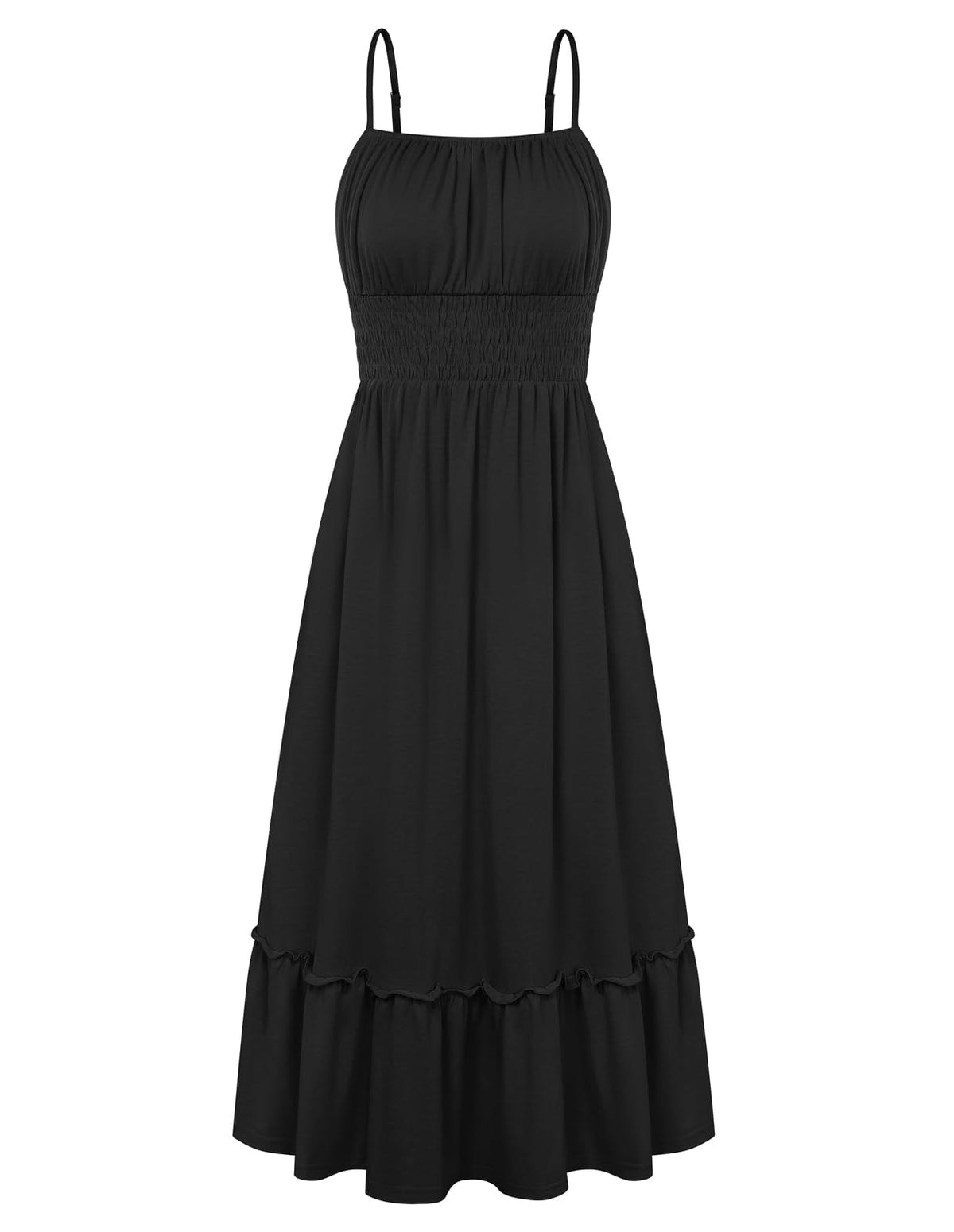 GRACE KARIN Women's Summer Maxi Dresses 2026 Beach Vacation Dress | Casual, Smocked Waist, Spaghetti Strap, Sleeveless, Boho Sundress With Pockets, Trendy Fashion Outfits