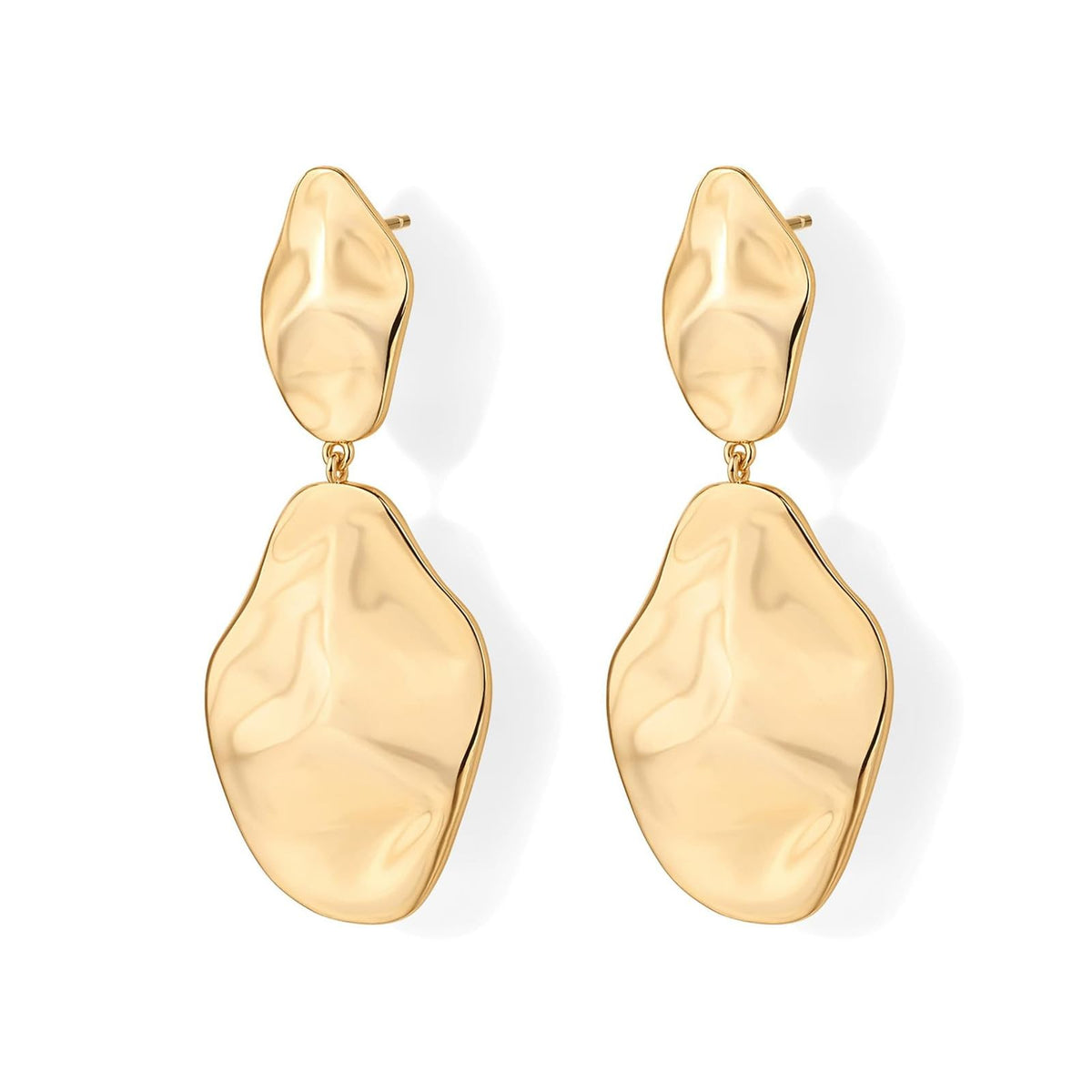 Chunky Gold Statement Earrings for Women, Starfish and Shell Drop Dangle Jewelry, Hypoallergenic Beach Vacation Accessories, Trendy Gold Chunky Earrings.