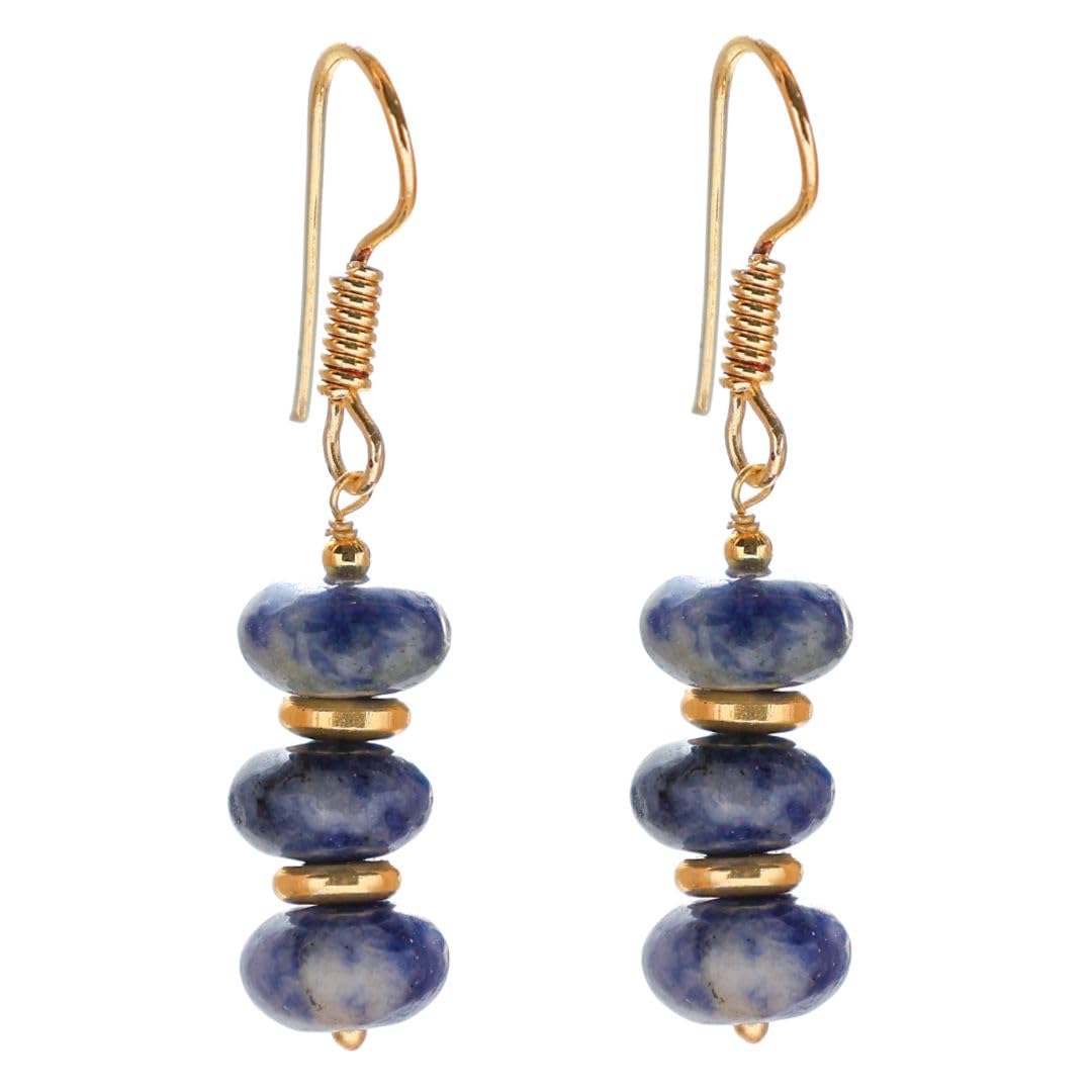 Gempires Beaded Gemstone Dangle Earrings for Women, Boho Gold Birthstone | 20+ natural stones & birthstones | Hypoallergenic gold-plated brass | Lightweight handmade boho drops